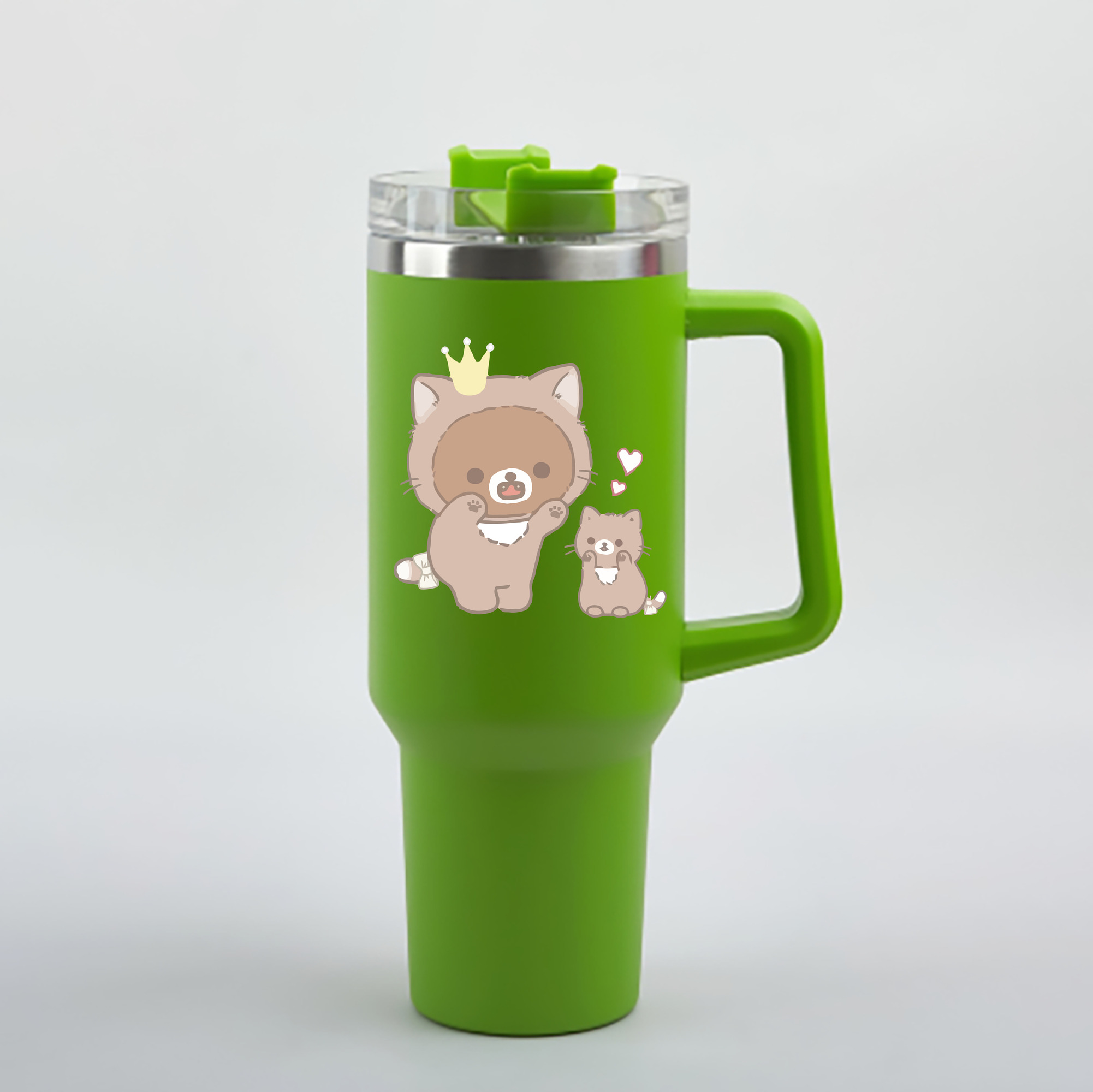 （画像用） リラックマ リラックマ キイロイトリ Rilakkuma Korilakkuma Kiiroitori 1200mL車用タンブラー - クリスタルステッカー（プラスチックストロー付き）